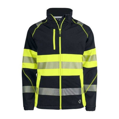 Front - Projob Mens 6443 Class 1 Soft Shell Jacket
