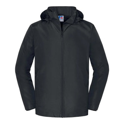 Front - Russell Mens Essential Waterproof Hooded Jacket