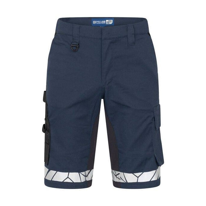 Black-Yellow - Front - Projob Mens Progression 7510 Work Shorts