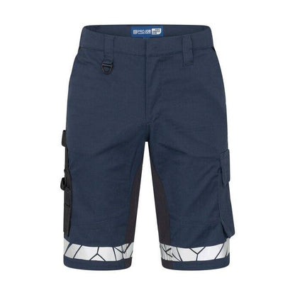 Black-Yellow - Front - Projob Mens Progression 7510 Work Shorts