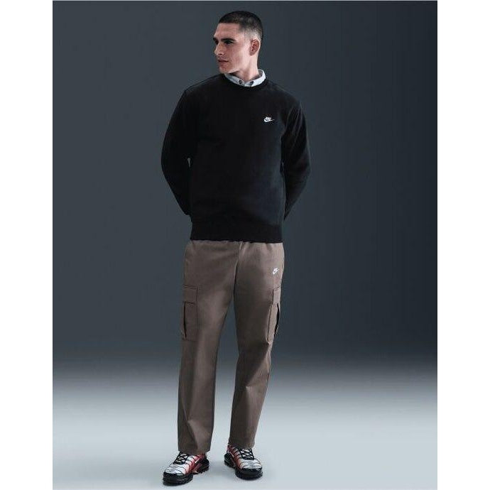 Black-White - Pack Shot - Nike Mens Club Crew Neck Sweatshirt