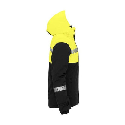 Black-Yellow - Pack Shot - Projob Womens-Ladies Progression 7418 Soft Shell Jacket