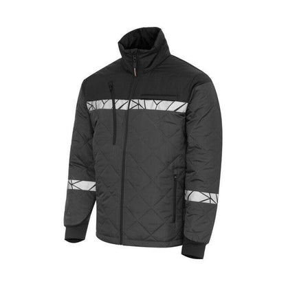 Grey-Black - Side - Projob Mens Progression 7404 Jacket