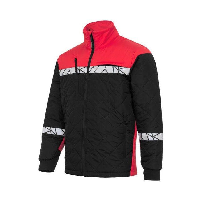Black-Red - Side - Projob Mens Progression 7404 Jacket