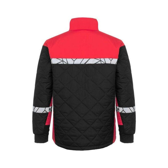 Black-Red - Close up - Projob Mens Progression 7404 Jacket