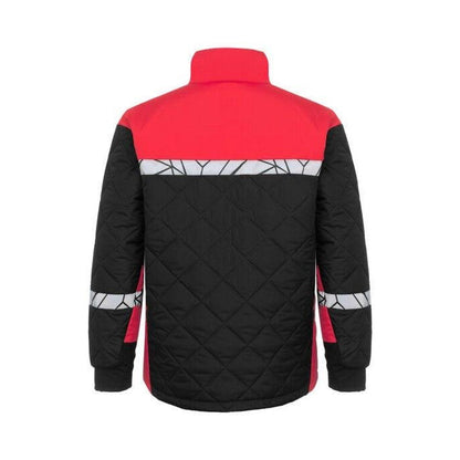 Black-Red - Close up - Projob Mens Progression 7404 Jacket