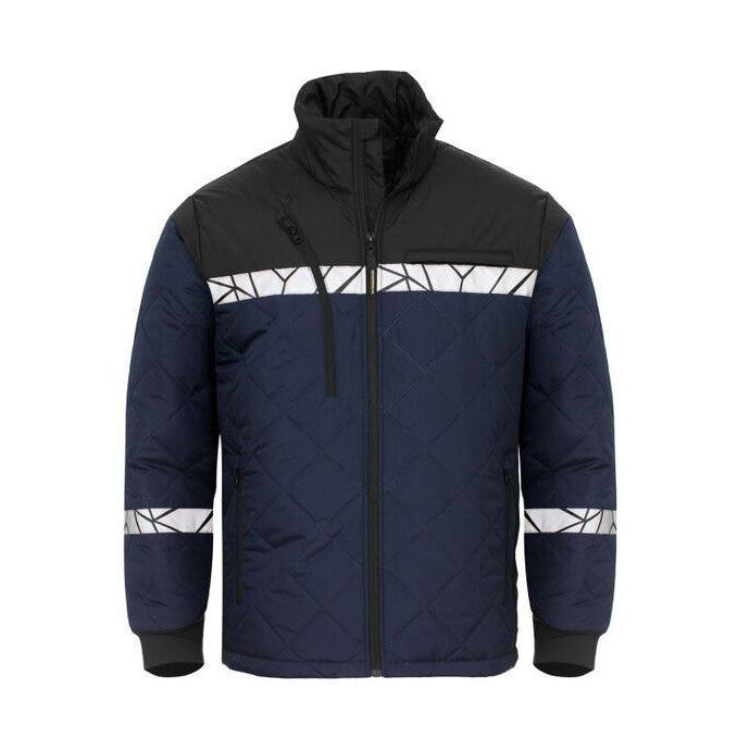 Navy-Black - Back - Projob Mens Progression 7404 Jacket