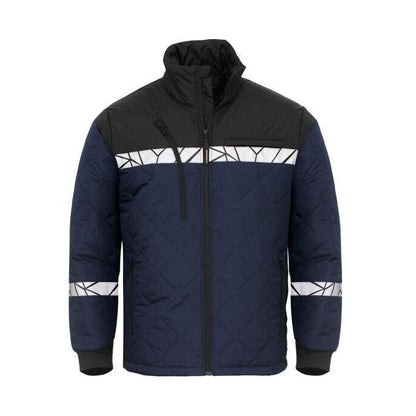 Navy-Black - Back - Projob Mens Progression 7404 Jacket