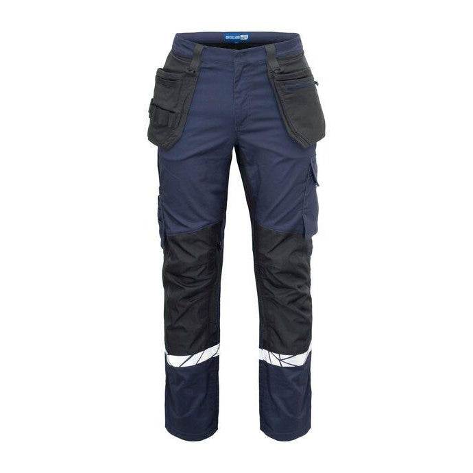 Black-Yellow - Front - Projob Mens Two Tone Work Trousers