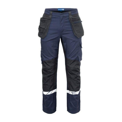 Black-Yellow - Front - Projob Mens Two Tone Work Trousers