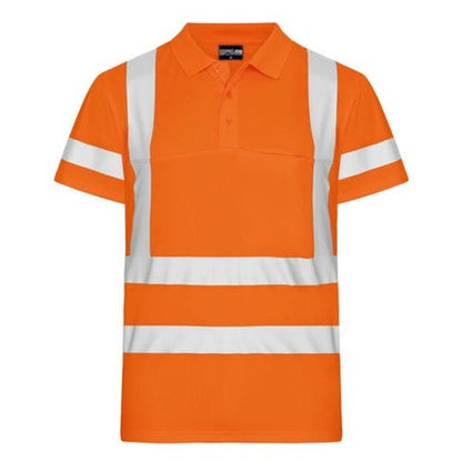 Front - Projob Mens Prio Pique High-Vis Polo Shirt