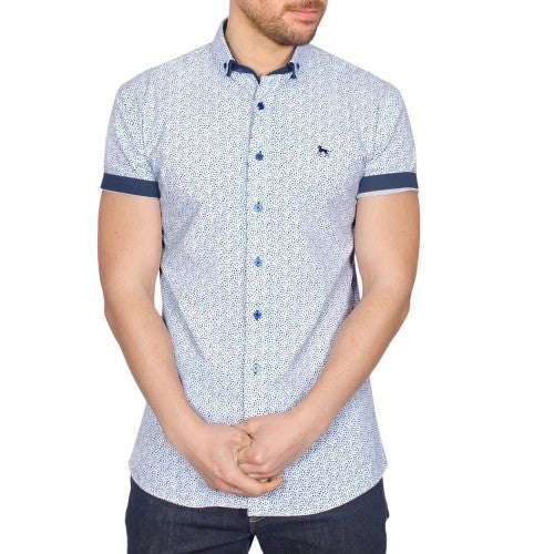 Front - Bewley & Ritch Mens Jackson Ditsy Print Short-Sleeved Shirt