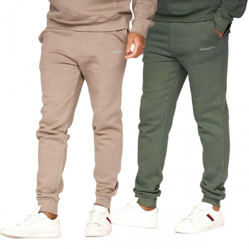 Front - Crosshatch Mens Traymax Jogging Bottoms (Pack Of 2)