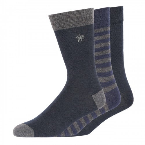 Front - French Connection Unisex Adult Stripe Socks (Pack of 3)