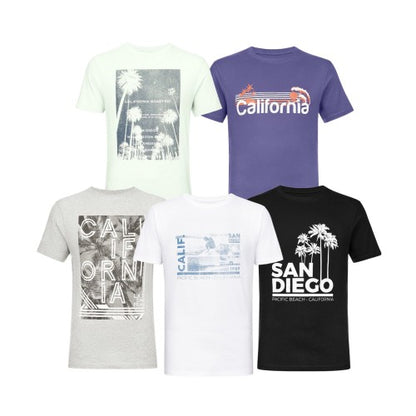Front - Smith & Jones Mens Pacheco Assorted Designs T-Shirt (Pack of 5)