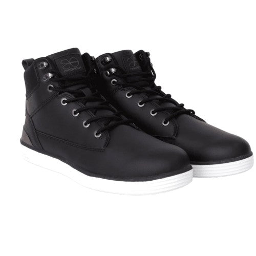 Front - Crosshatch Mens Leather High Tops