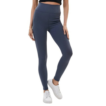 Grey - Front - Lookus Womens-Ladies Zelal Ribbed Leggings