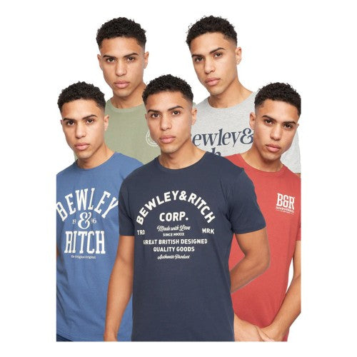 Front - Bewley & Ritch Mens Temflere 2 T-Shirt (Pack of 5)