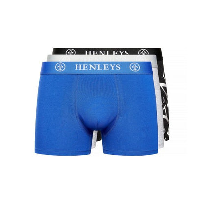 Front - Henleys Mens Henline Assorted Designs Boxer Shorts (Pack of 3)