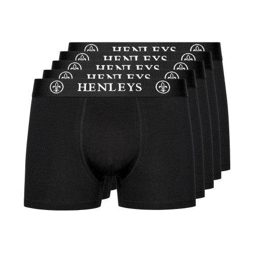 Front - Henleys Mens McBlacken Boxer Shorts (Pack of 5)