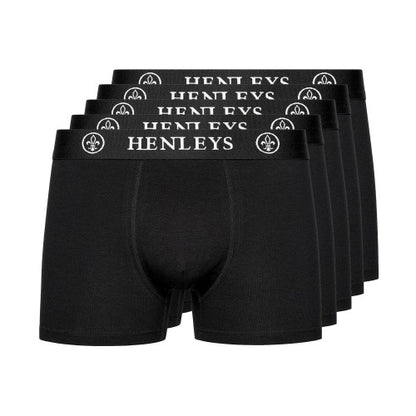 Front - Henleys Mens McBlacken Boxer Shorts (Pack of 5)