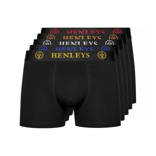 Front - Henleys Mens Quintlock Boxer Shorts (Pack of 5)