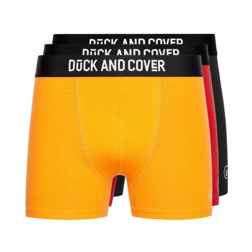 Front - Duck and Cover Mens Fiery Boxer Shorts (Pack of 3)