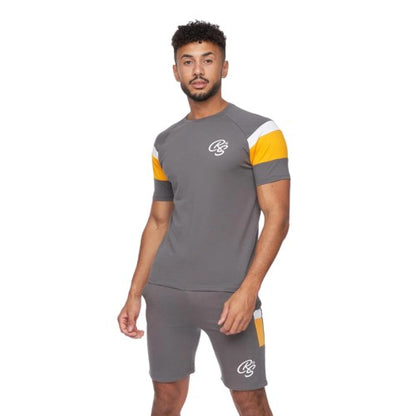 Front - Crosshatch Mens Cremland T-Shirt & Shorts Set