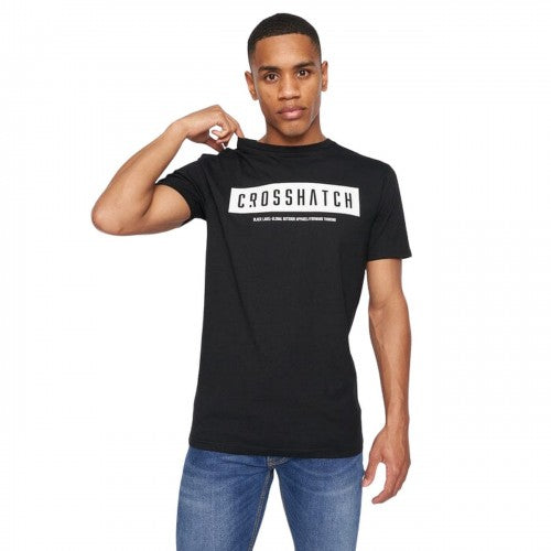 Front - Crosshatch Mens Selworthy Logo T-Shirt