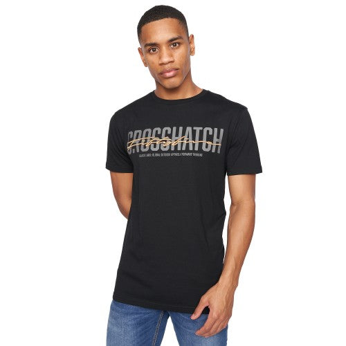 Front - Crosshatch Mens Gooch Logo T-Shirt