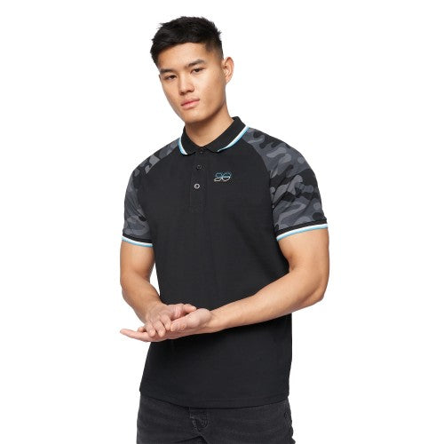 Front - Crosshatch Mens Cramdark Camo Polo Shirt