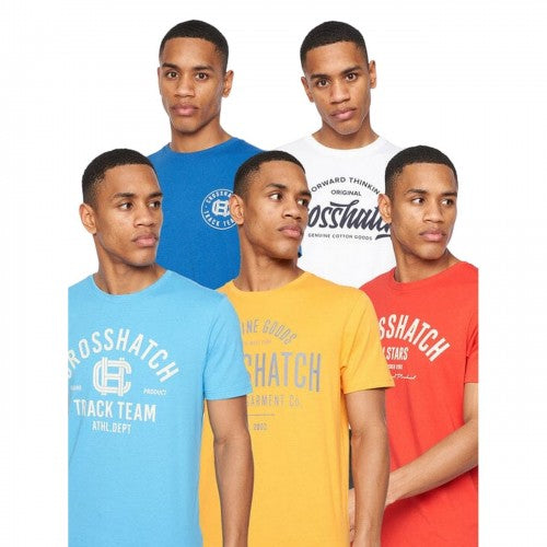 Front - Crosshatch Mens Weymouth T-Shirt (Pack of 5)