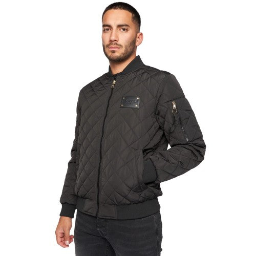Front - Glorious Gangsta Mens Moritzio Quilted Bomber Jacket