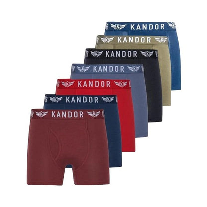 Front - Kandor Mens Quinfly Bamboo Boxer Shorts (Pack of 7)