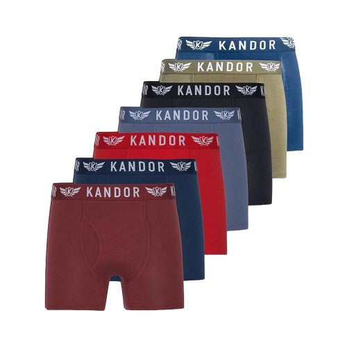 Front - Kandor Mens Quinfly Bamboo Boxer Shorts (Pack of 7)