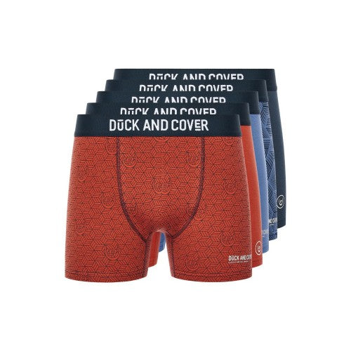 Front - Duck and Cover Mens Quenelly Boxer Shorts (Pack of 5)