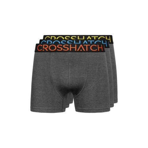 Front - Crosshatch Mens Chasma Marl Boxer Shorts (Pack of 3)