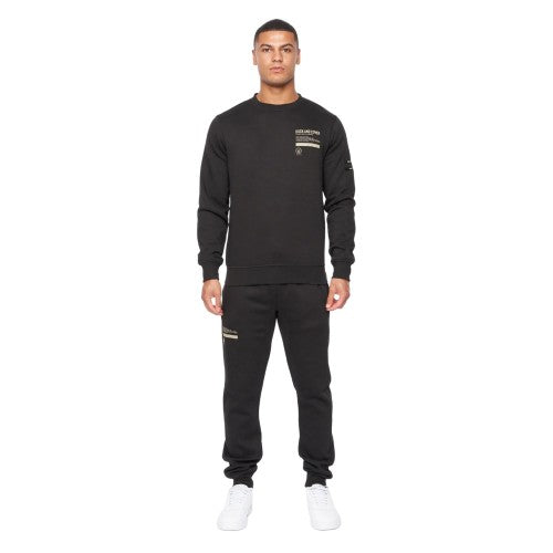 Front - Duck and Cover Mens Jennerkins Crew Neck Sweatshirt & Jogging Bottoms