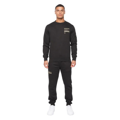 Front - Duck and Cover Mens Jennerkins Crew Neck Sweatshirt & Jogging Bottoms