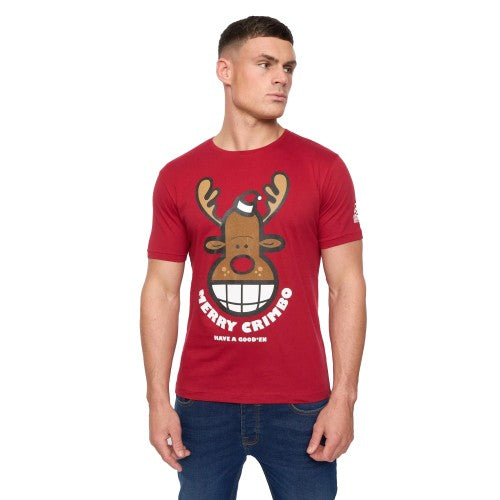 Front - Xplicit Mens Rednose Christmas T-Shirt