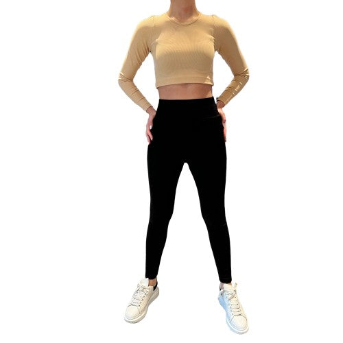 Front - Lookus Womens/Ladies Irem Fleece Lined Ribbed Leggings