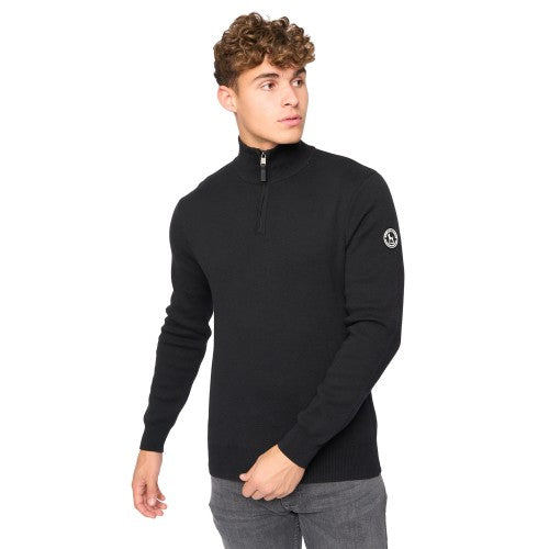 Front - Bewley & Ritch Mens Kempsford Knitted Funnel Neck Jumper