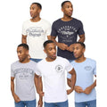 Front - Crosshatch Mens Collegetheme Assorted Designs T-Shirt (Pack of 5)