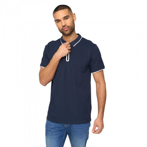Front - Bewley & Ritch Mens Oakden Front Zip Polo Shirt