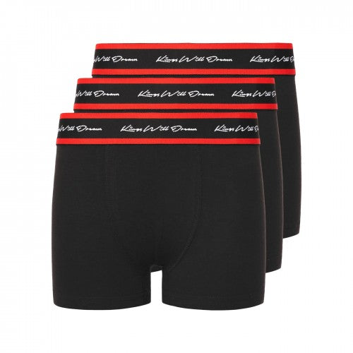 Front - Kings Will Dream Boys Scriptband Boxer Shorts (Pack of 3)