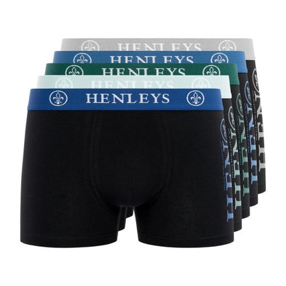 Front - Henleys Mens Kelpar Boxer Shorts (Pack of 5)