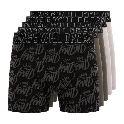 Front - Kings Will Dream Mens Kingsported Boxer Shorts (Pack of 5)