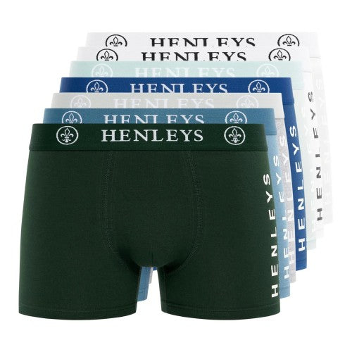 Front - Henleys Mens Mactyme Boxer Shorts (Pack of 7)