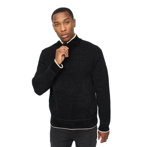 Front - Crosshatch Mens Coldwell Chenille Quarter Zip Jumper