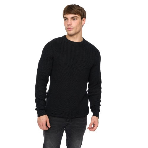 Front - Crosshatch Mens Jampster Knitted Crew Neck Sweatshirt